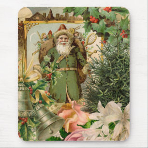 Mousepad Papai Noel Natal Antiquado Bela Arte