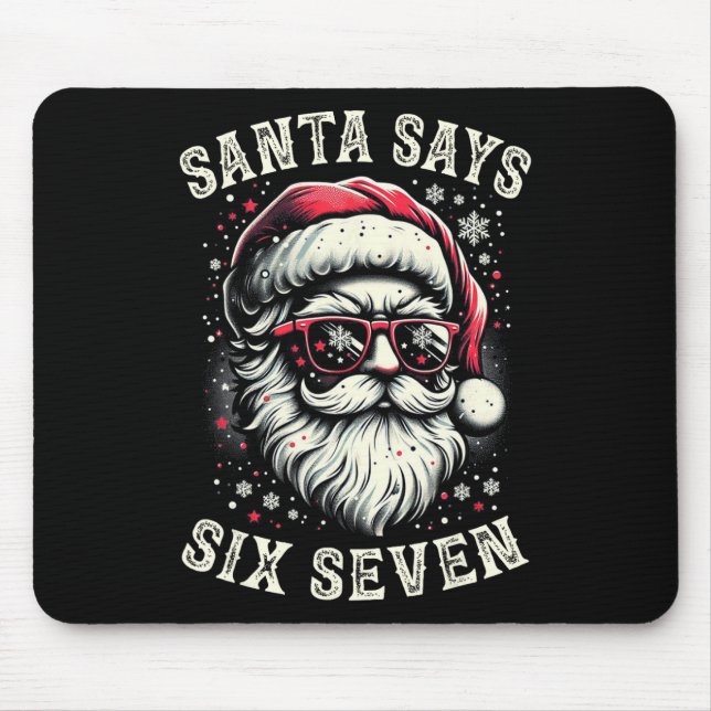 Mousepad Papai Noel Natal Engraçado Seis Sete 6-7 Meme Rot  (Frente)