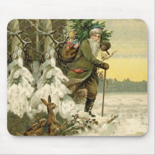 Mousepad Papai Noel Natal Vitoriano Árvore de Férias 