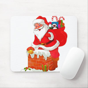 Mousepad Papai Noel no desenho do telhado
