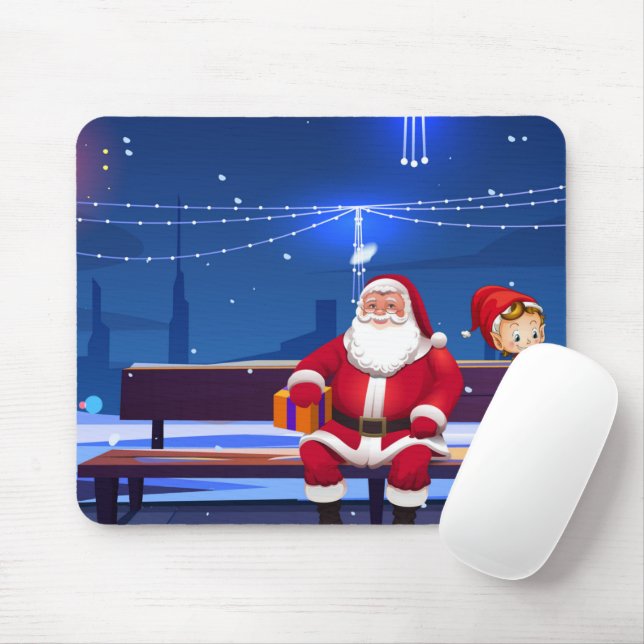 Mousepad Papai Noel no parque (Com mouse)