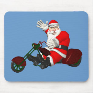 Mousepad Papai Noel No Trilho De Motor