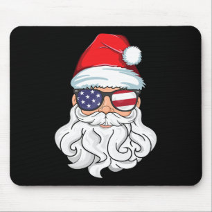 Mousepad Papai Noel Patriótico Usa Óculos de Sol Crianças N