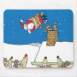 Mousepad Papai noel que cai fora o telhado