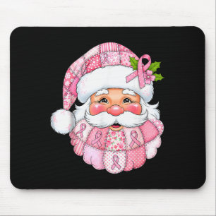 Mousepad Papai Noel Xadrez Rosa Conscientização do Câncer d