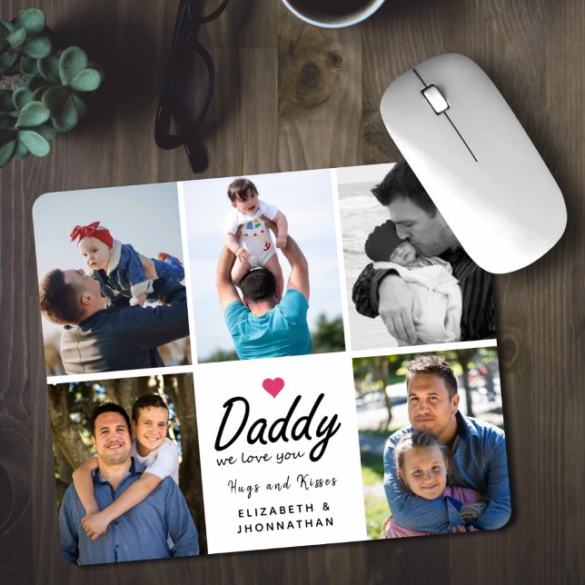 Mousepad Papai nós te amamos Colagem de Fotos Script Pai (Criador carregado)