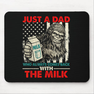 Mousepad Papai Pé Grande com o leite engraçado dia dos pais