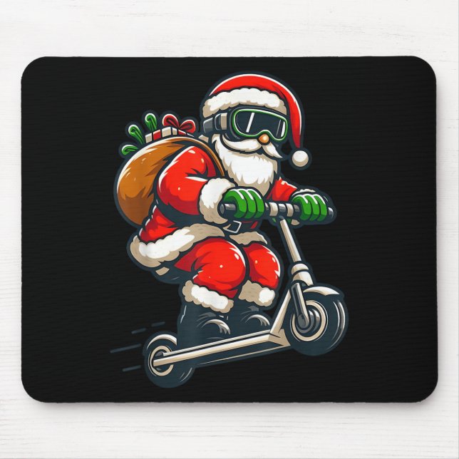 Mousepad Papais noeis Andando Patinete De Natal Pajama Para (Frente)
