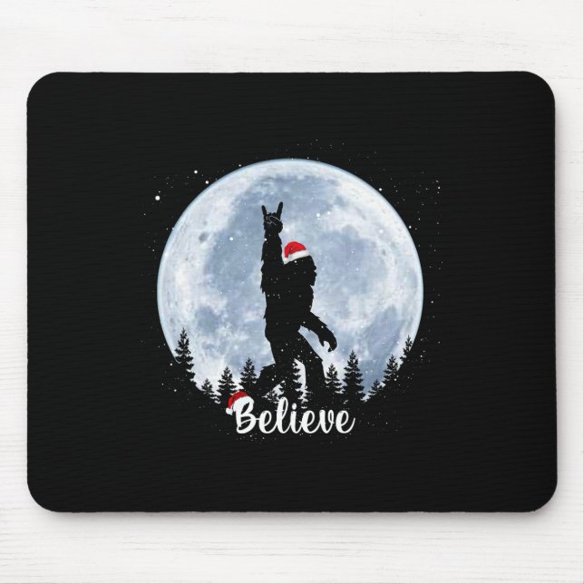 Mousepad Papais noeis Bigfoot Rock Roll Sasquatch believ (Frente)