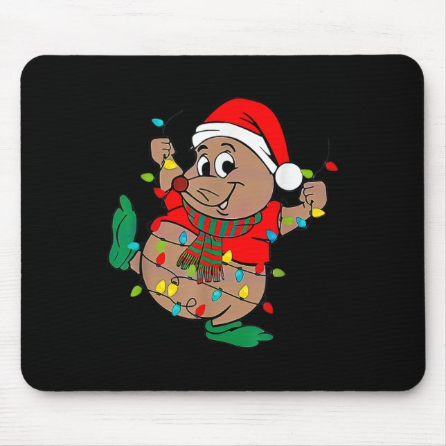 Mousepad Papais noeis bonitos Gus Luzes de Natal (Frente)