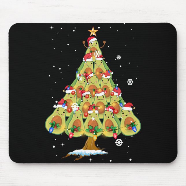 Mousepad Papais noeis de Árvore de Natal ELF Avocado Lover (Frente)