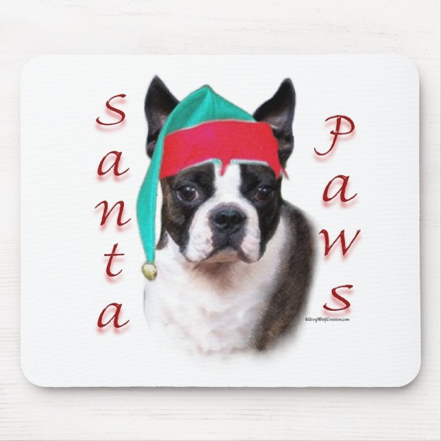Mousepad Papais noeis de Boston Terrier (Frente)