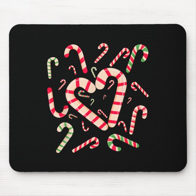 Mousepad Papais noeis De Canas Vermelhas E Brancas De Natal (Frente)