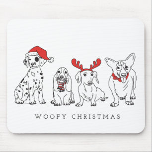 Mousepad Papais noeis de Cão de Natal Cães de Natal Cães