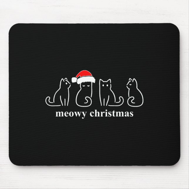 Mousepad Papais noeis De Gatos De Gatinho De Natal E Gatinh (Frente)