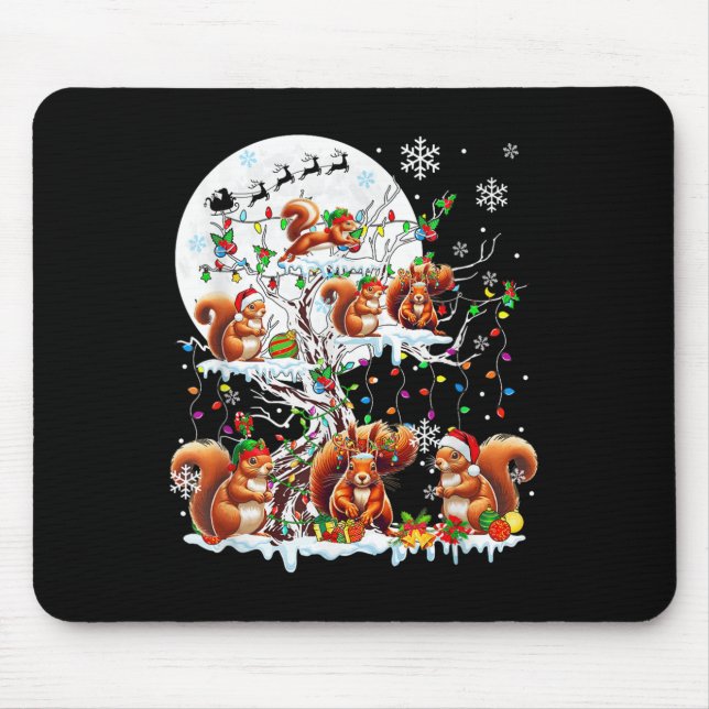 Mousepad Papais noeis De Grupo Reindeer Elf Esquilos Em Tre (Frente)
