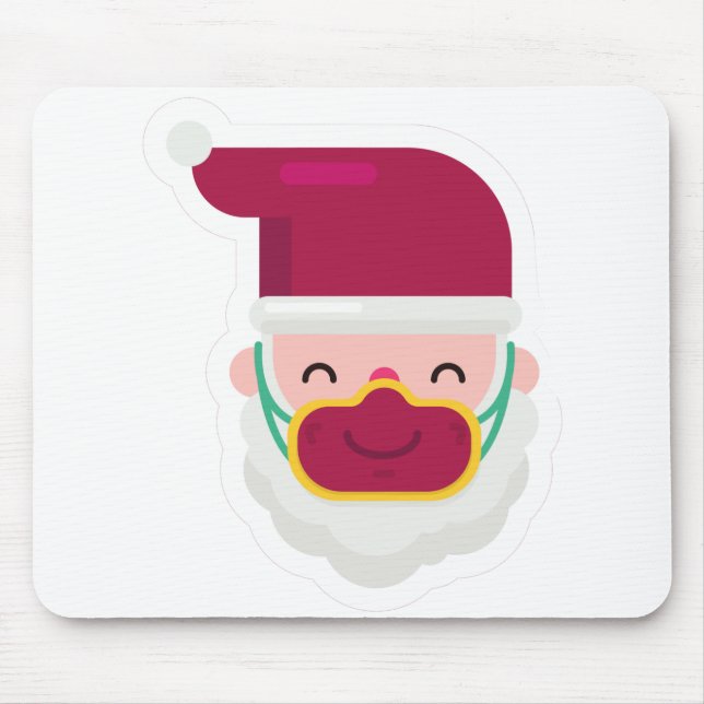Mousepad papais noeis de máscara de coronavírus xmas (Frente)