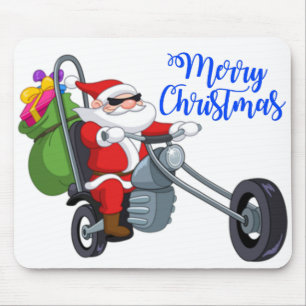Mousepad papais noeis de moto de natal