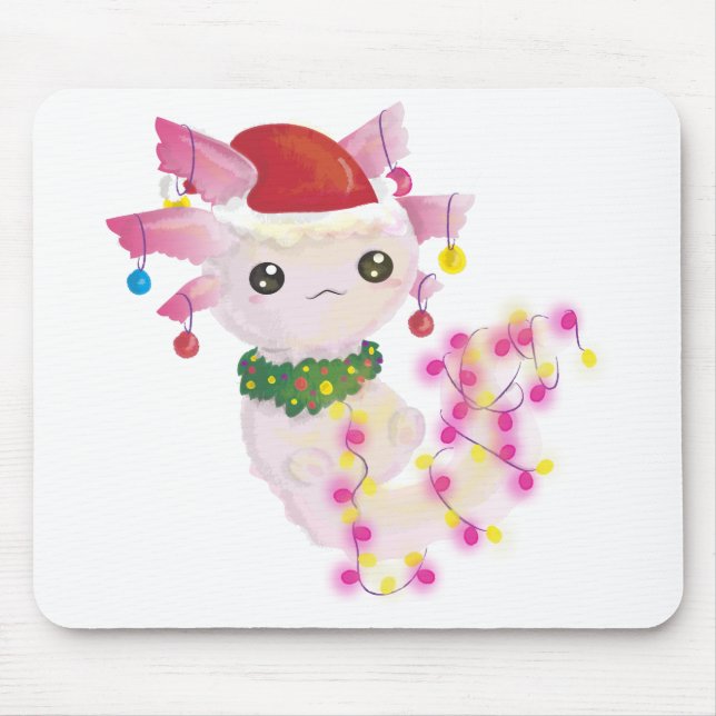 Mousepad papais noeis de natal axolotl (Frente)