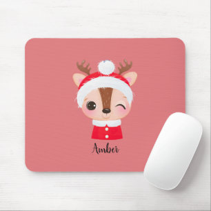 Mousepad Papais noeis de Natal bonitos Cabeça de Rebelde