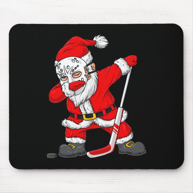 Mousepad Papais noeis De Natal Dabbing Hockey Player Boys D (Frente)