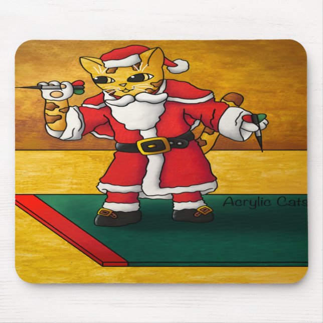 Mousepad Papais noeis de Natal - Dardos Cat (Frente)