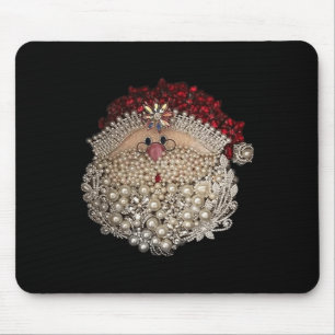 Mousepad Papais noeis de Natal de Bead - Gemstone-White-xma