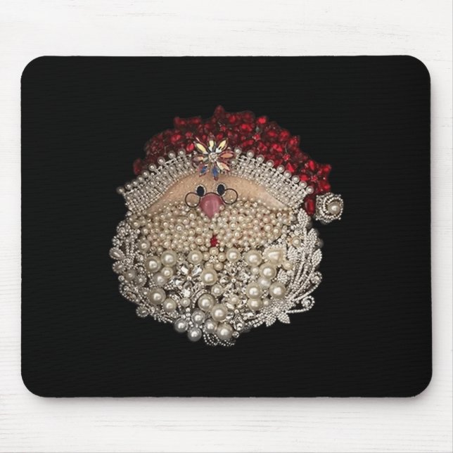 Mousepad Papais noeis de Natal de Bead - Gemstone-White-xma (Frente)