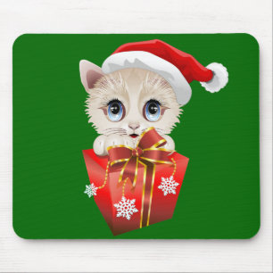 Mousepad Papais noeis de Natal de Kitten com presentes