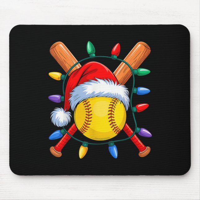 Mousepad Papais noeis De Natal Do Softball Xmas Sai As Mulh (Frente)