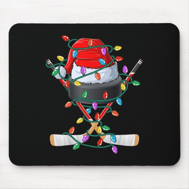Mousepad Papais noeis de Natal Hockey Xmas Sports Hall Kids (Frente)