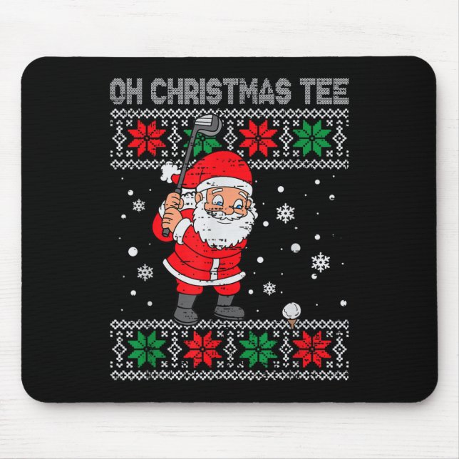 Mousepad Papais noeis De Natal Jogando Golfe Xmas Golfer Pa (Frente)