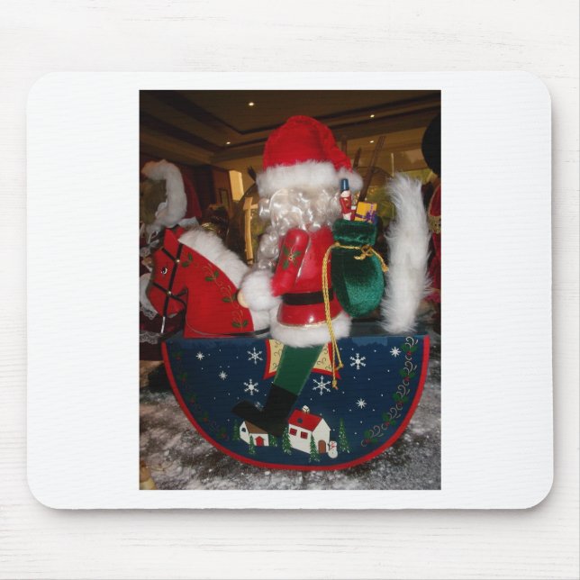 Mousepad Papais noeis de Natal num Cavalo com Impressão de  (Frente)