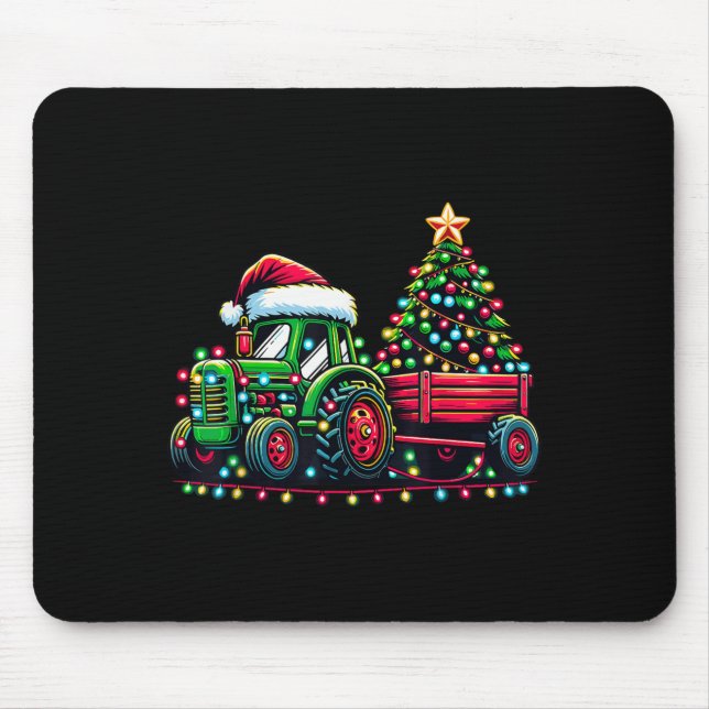 Mousepad Papais noeis de Natal Trator Boys Carro de Fazenda (Frente)