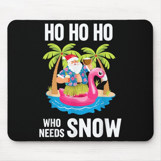 Mousepad Papais noeis de Palma de Natal em Árvore Surfing B (Frente)