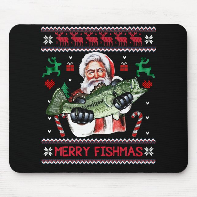 Mousepad Papais noeis de pescado felizes pescando suéter de (Frente)