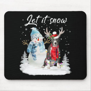 Mousepad Papais noeis do Nose Azul Cachorro Natal Snowman X