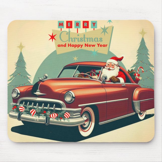Mousepad Papais noeis e carros vermelhos (Frente)