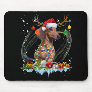 Mousepad Papais noeis Engraçados Dachshund Reindeer Natal C