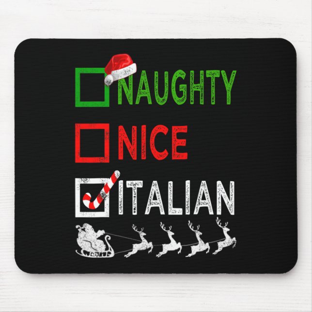 Mousepad Papais noeis Engraçados de Pijama de Natal Italian (Frente)