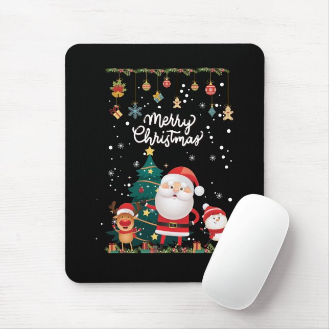 Mousepad Papais noeis engraçados, Snowman, Reindeer Feliz N (Com mouse)