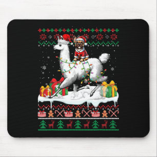 Mousepad Papais noeis Franceses Bulldog Andando Llama Suor 