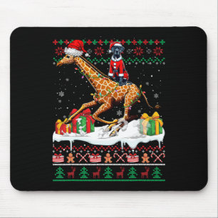 Mousepad Papais noeis Grande Dane Andando Girafa Suéter de