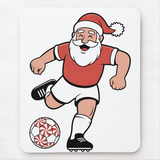 Mousepad Papais noeis Jogando Futebol Jogador de Natal Espo (Frente)