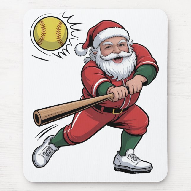 Mousepad Papais noeis Jogando Softball no Natal (Frente)