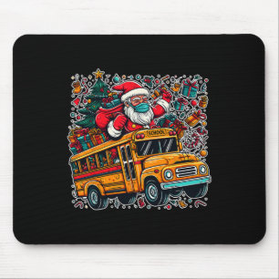 Mousepad Papais noeis Mask Riding School Bus Driver Engraça