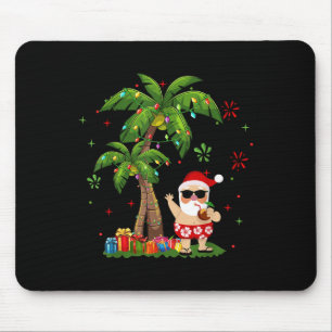 Mousepad Papais noeis Palmeiras de Natal do Havaí Luzes de