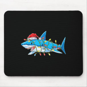 Mousepad Papais noeis Tubarão Tubarão Luzes de Natal Feliz
