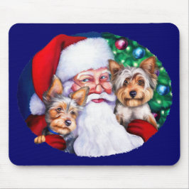 Mousepad Papais noeis Yorkies no Natal