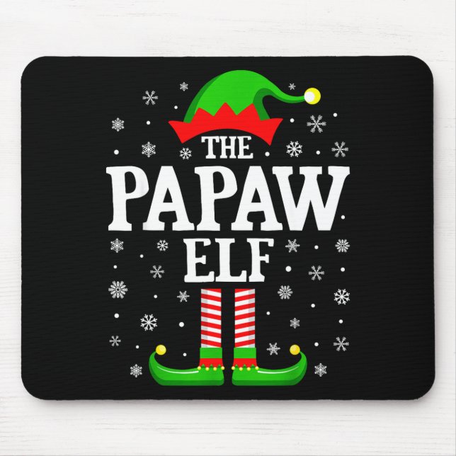Mousepad Papaw Elf Funny Christmas Family Matching  (Frente)